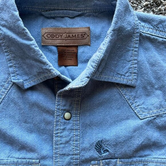 Cody James Other - Cody James Blue Button Up Shirt Mens L Cowboy Western Work Casual Tee Outdoors